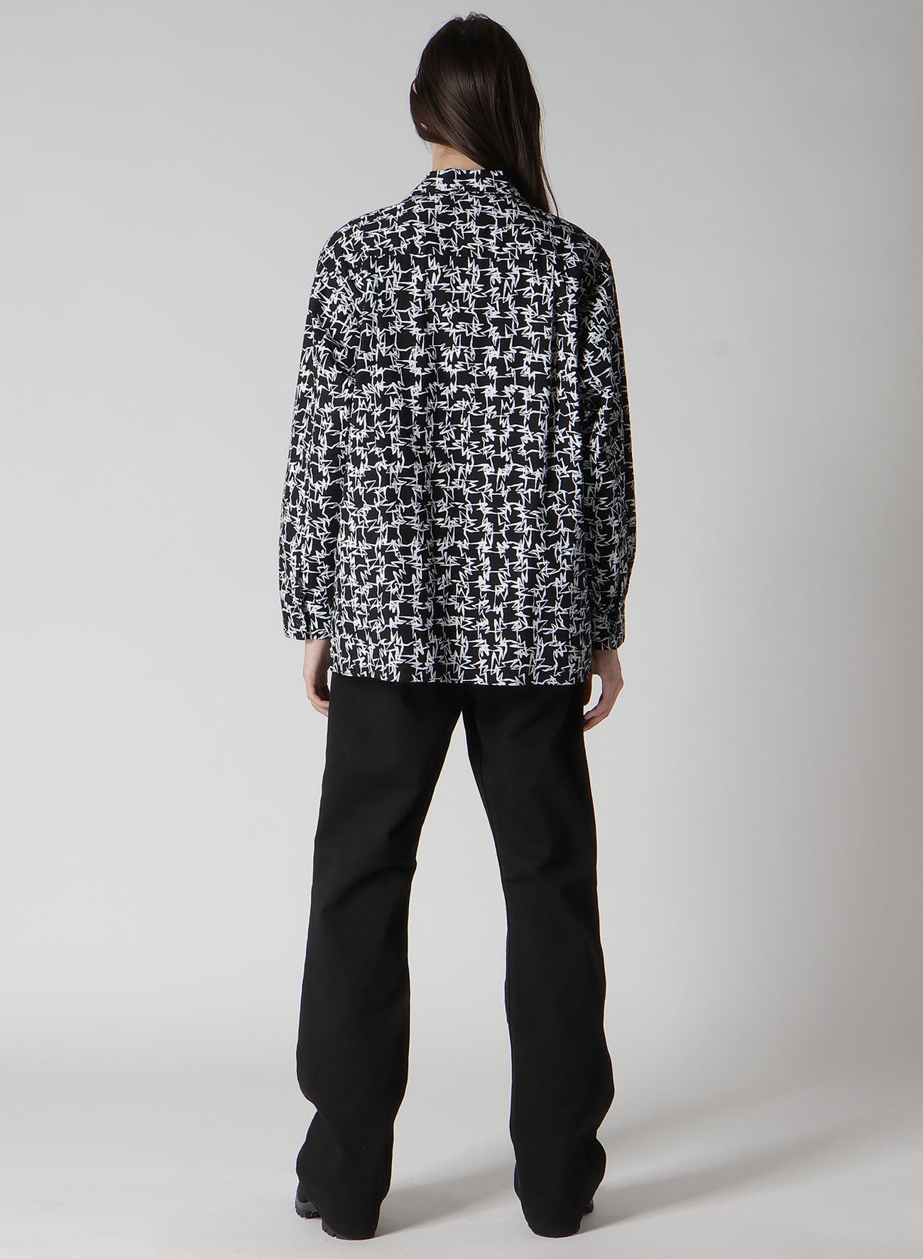 【Y's for men × MASSES】COTTON PIGMENT PRINT OPEN COLLAR SHIRT