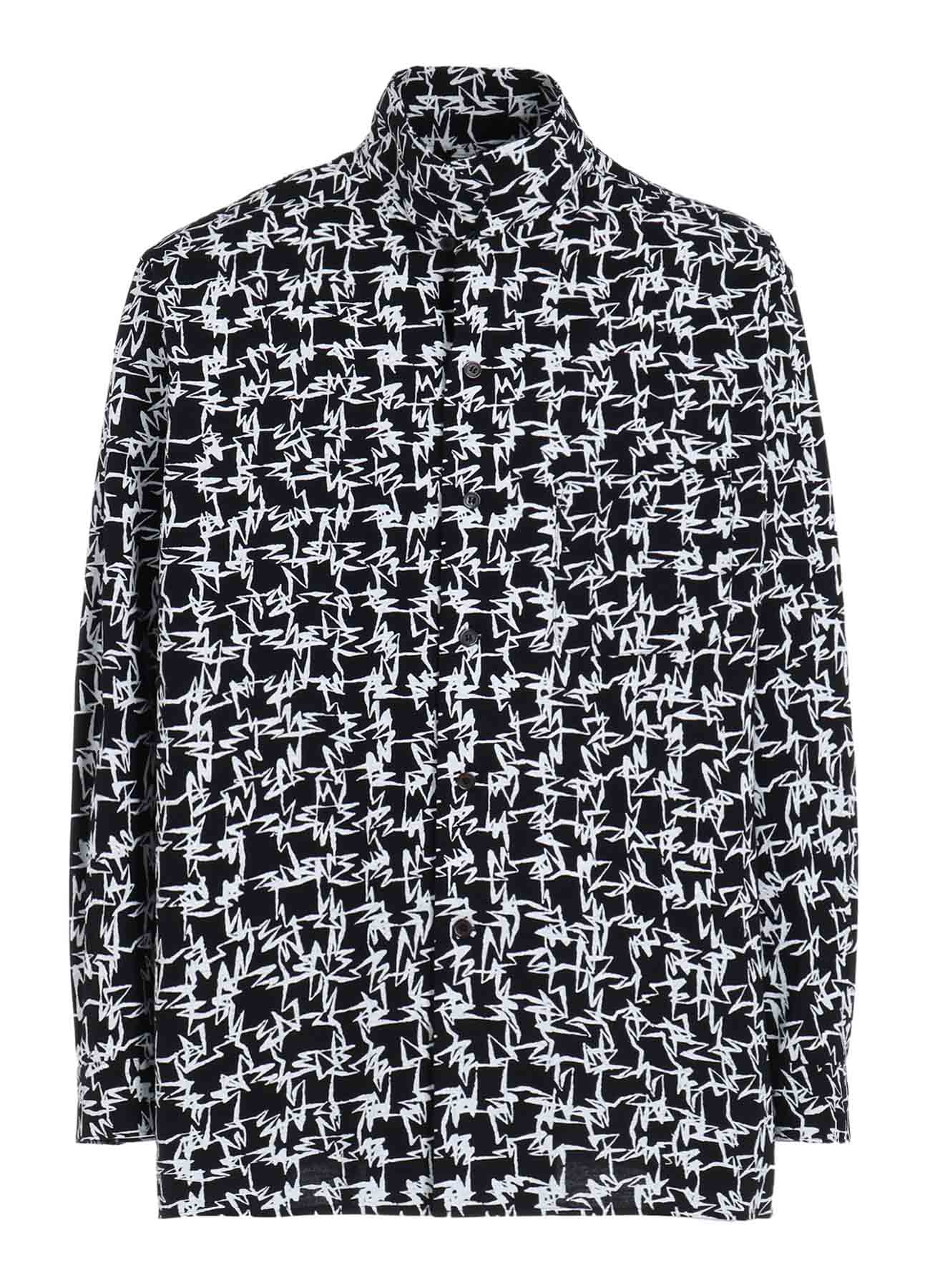 【Y's for men × MASSES】COTTON PIGMENT PRINT OPEN COLLAR SHIRT