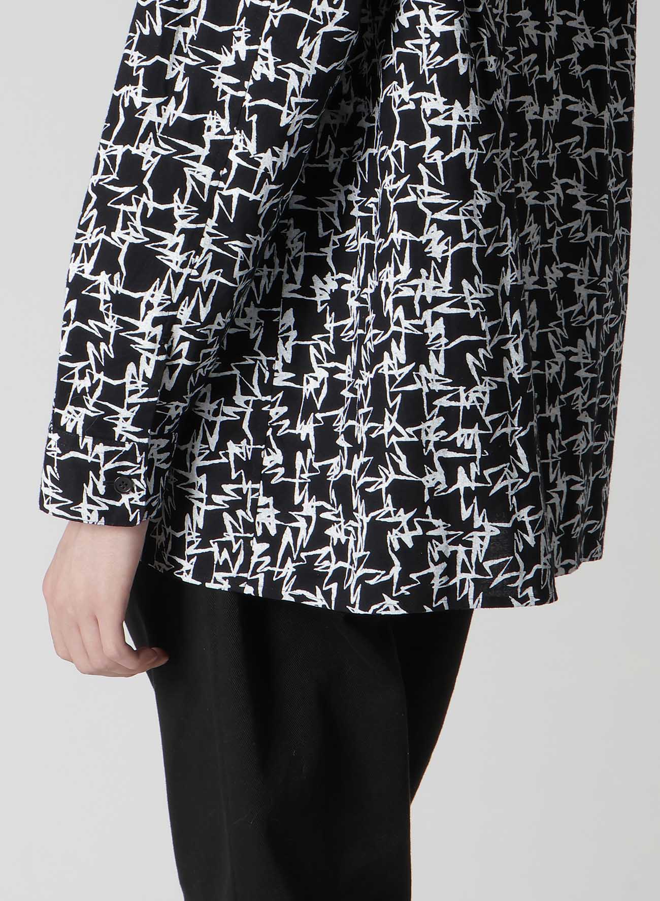 【Y's for men × MASSES】COTTON PIGMENT PRINT OPEN COLLAR SHIRT