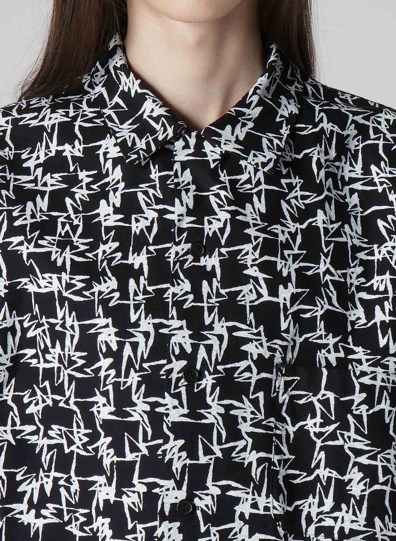 【Y's for men × MASSES】COTTON PIGMENT PRINT OPEN COLLAR SHIRT
