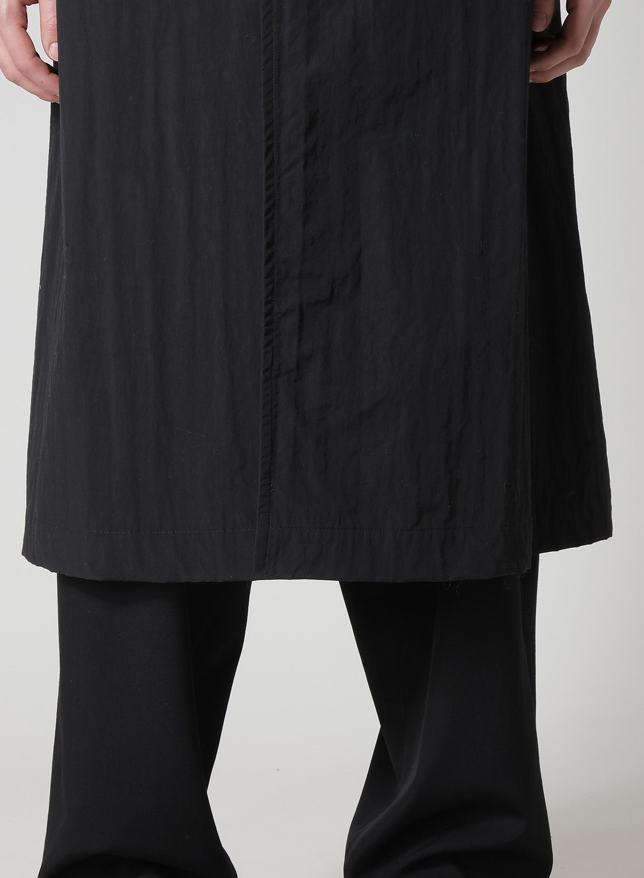 NYLON WEATHER COAT WITH FLY FRONT COLLAR