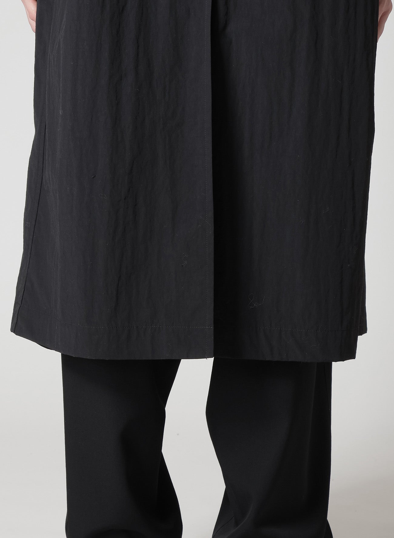 NYLON WEATHER COAT WITH FLY FRONT COLLAR