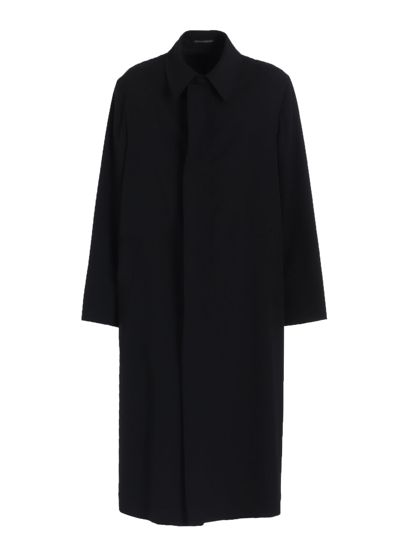 WOOL GABARDINE COAT WITH STAND FRONT COLLAR