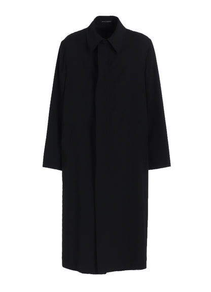 WOOL GABARDINE COAT WITH STAND FRONT COLLAR
