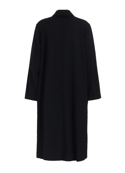 WOOL GABARDINE COAT WITH STAND FRONT COLLAR