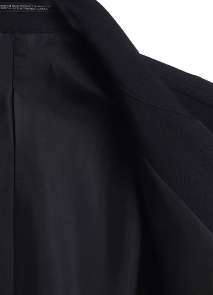 WOOL GABARDINE COAT WITH STAND FRONT COLLAR