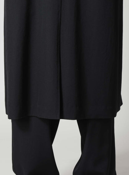 WOOL GABARDINE COAT WITH STAND FRONT COLLAR