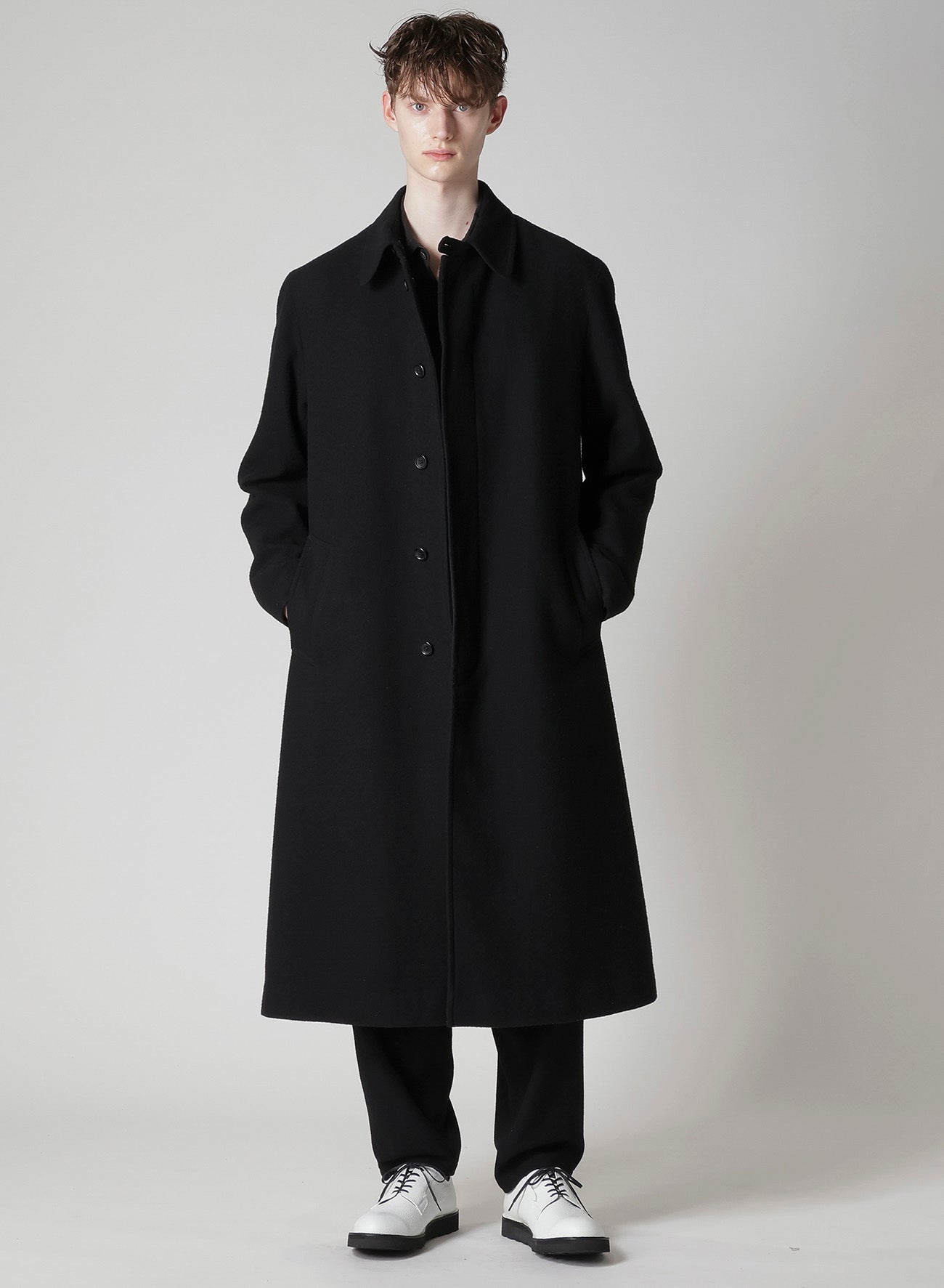 AIRY MOSSER LONG COAT WITH NYLON LINING