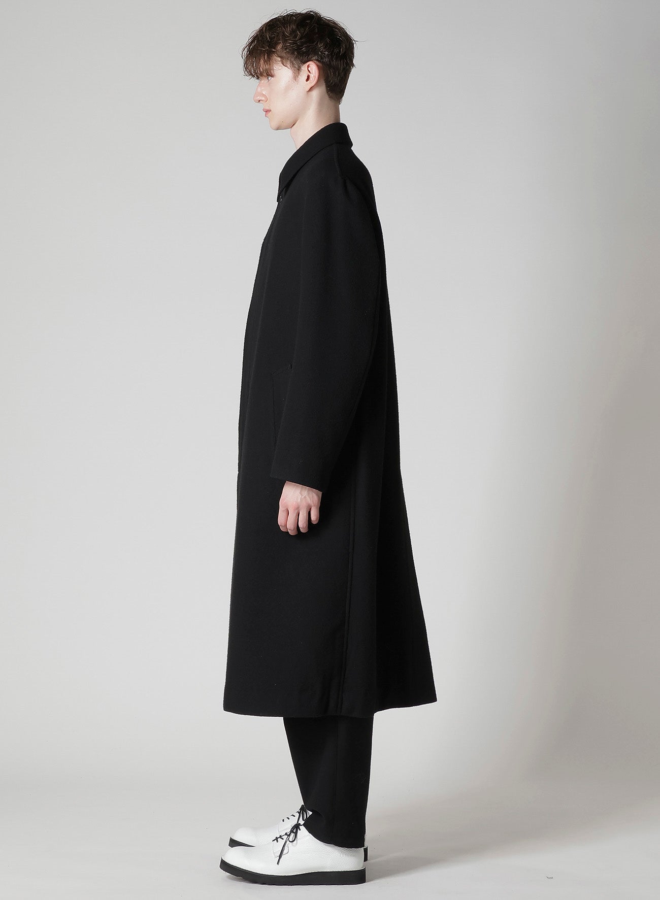 AIRY MOSSER LONG COAT WITH NYLON LINING