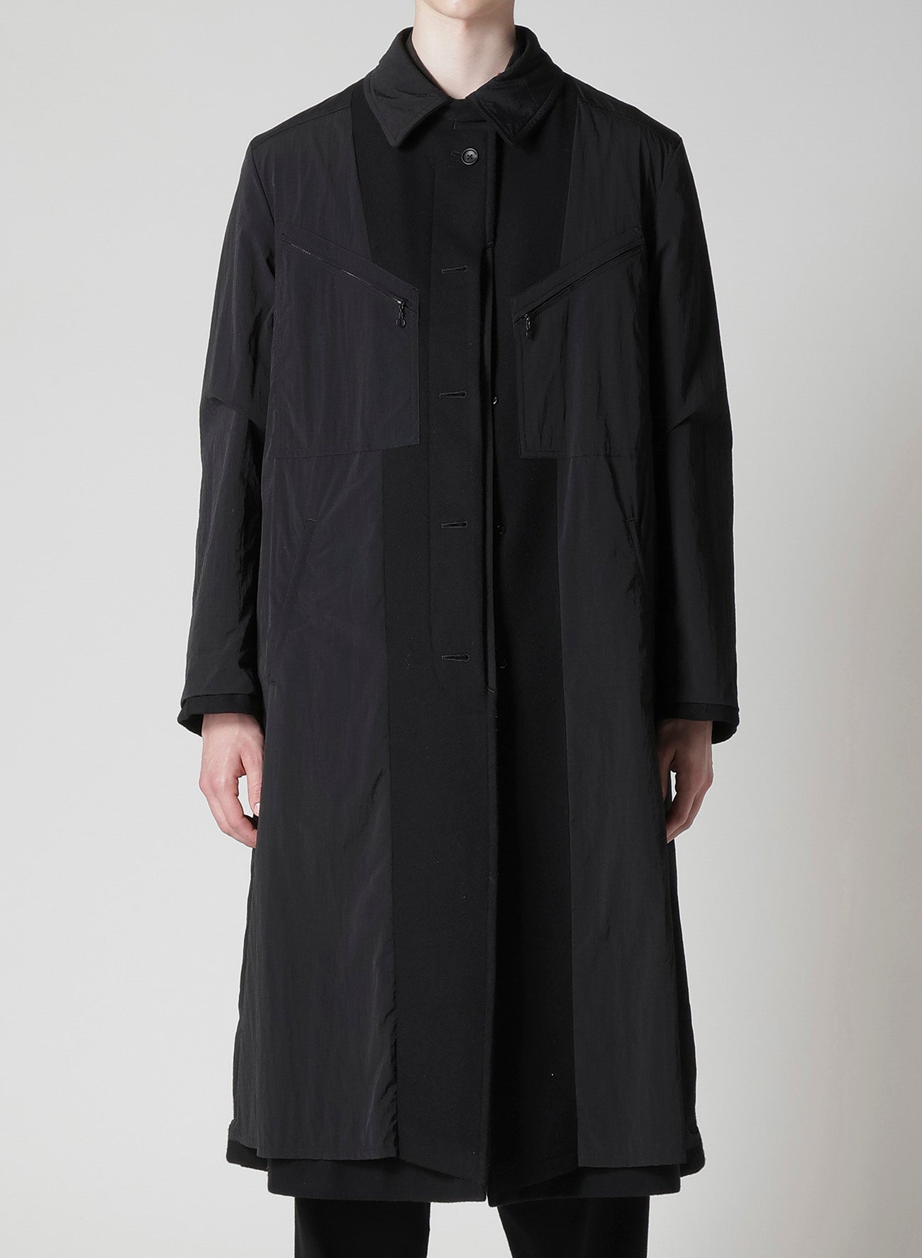 AIRY MOSSER LONG COAT WITH NYLON LINING
