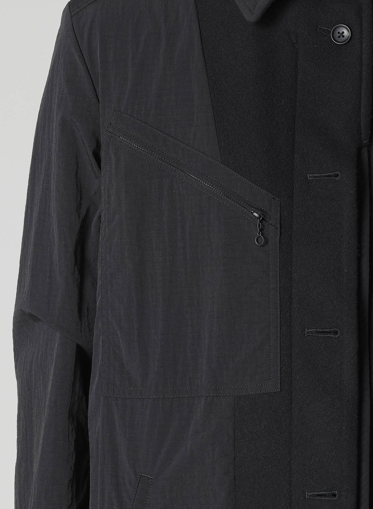 AIRY MOSSER LONG COAT WITH NYLON LINING