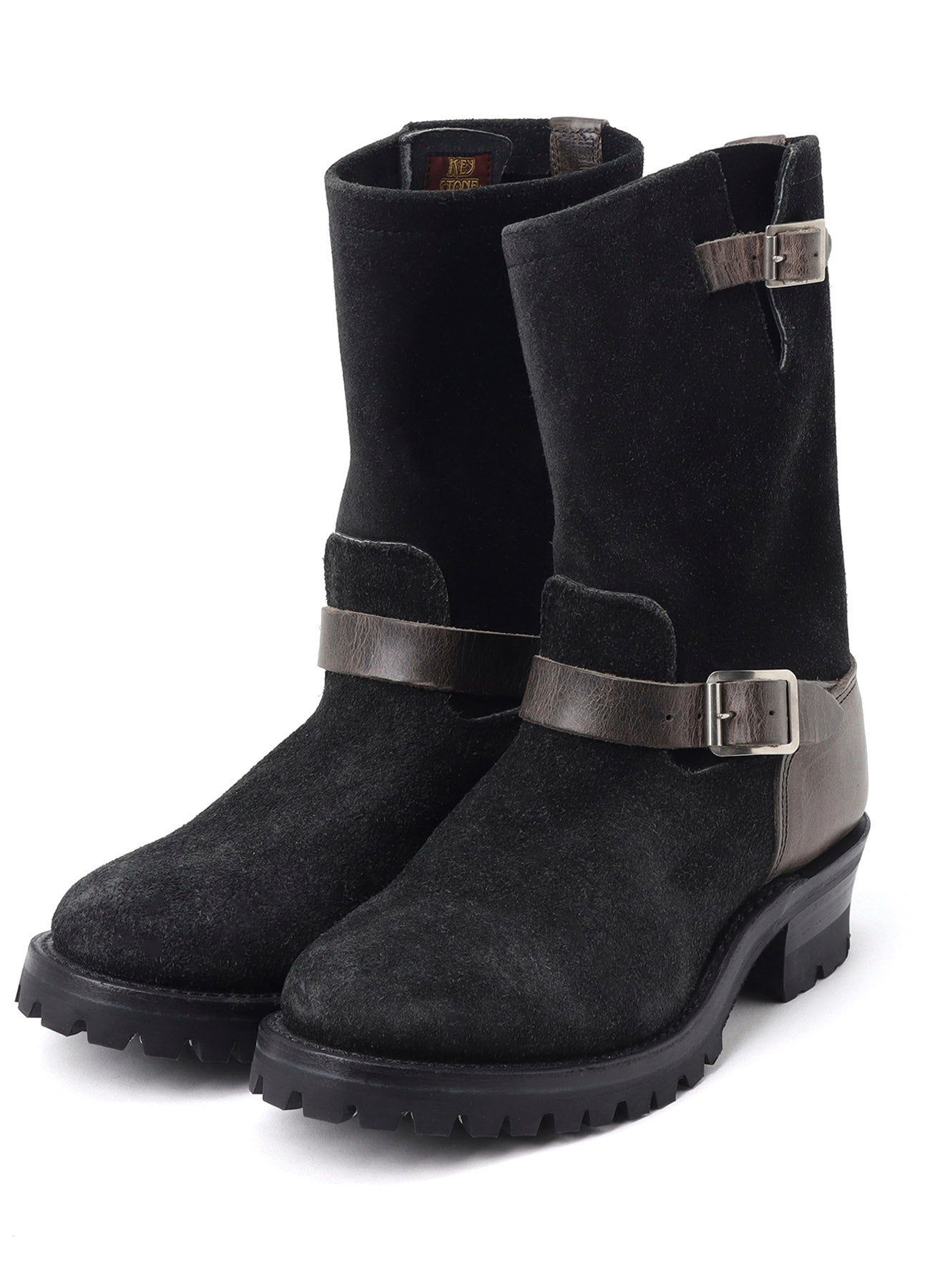 【Y's for men × MASSES】VELOUR/ FULL GRAIN ENGINEER BOOTS TWO TONE