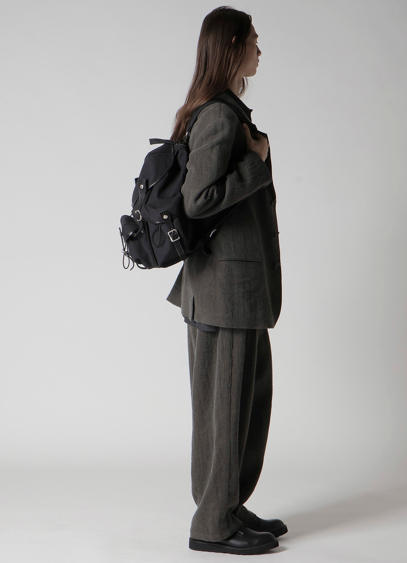 NO.8 BLACK CANVAS MILITARY RUCKSACK