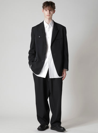 WOOL GABARDINE JACKET WITH A RIGHT LAPEL TAB