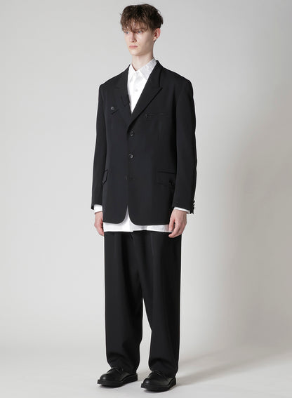 WOOL GABARDINE JACKET WITH A RIGHT LAPEL TAB