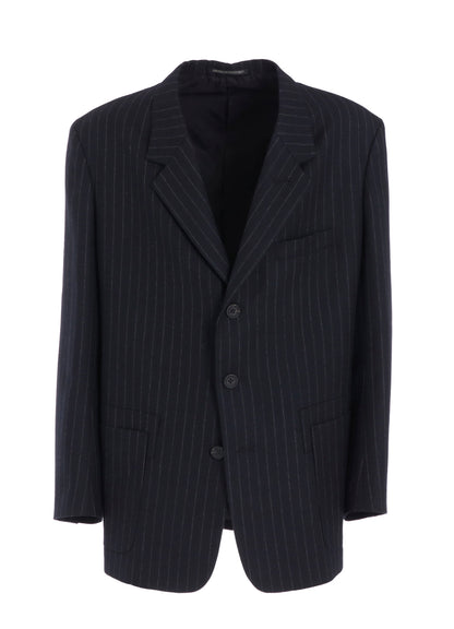 STRIPED SERGE JACKET WITH WAIST POCKETS