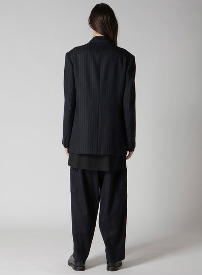 STRIPED SERGE JACKET WITH WAIST POCKETS