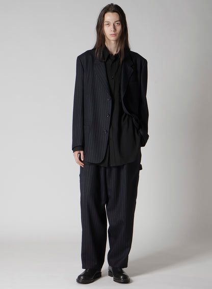 STRIPED SERGE JACKET WITH WAIST POCKETS