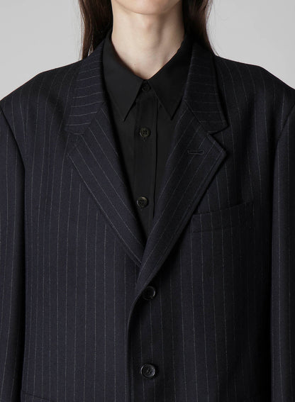 STRIPED SERGE JACKET WITH WAIST POCKETS