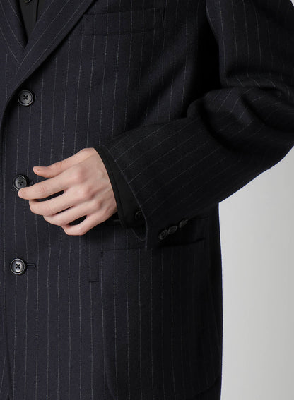 STRIPED SERGE JACKET WITH WAIST POCKETS