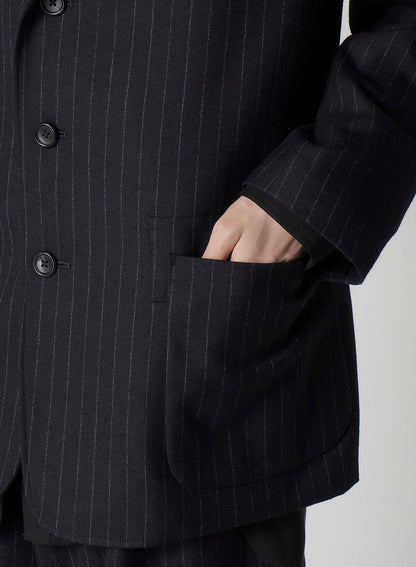 STRIPED SERGE JACKET WITH WAIST POCKETS