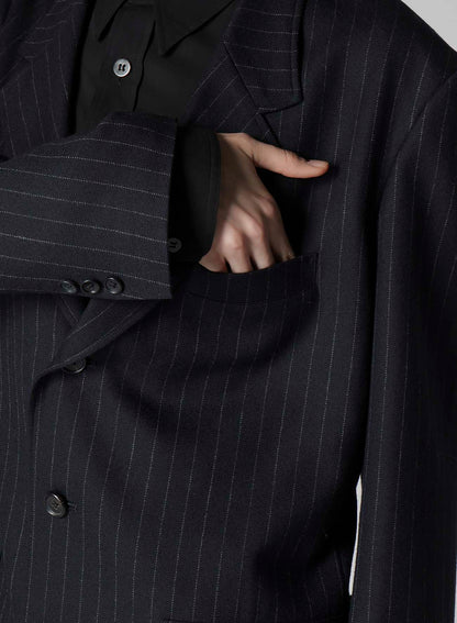 STRIPED SERGE JACKET WITH WAIST POCKETS