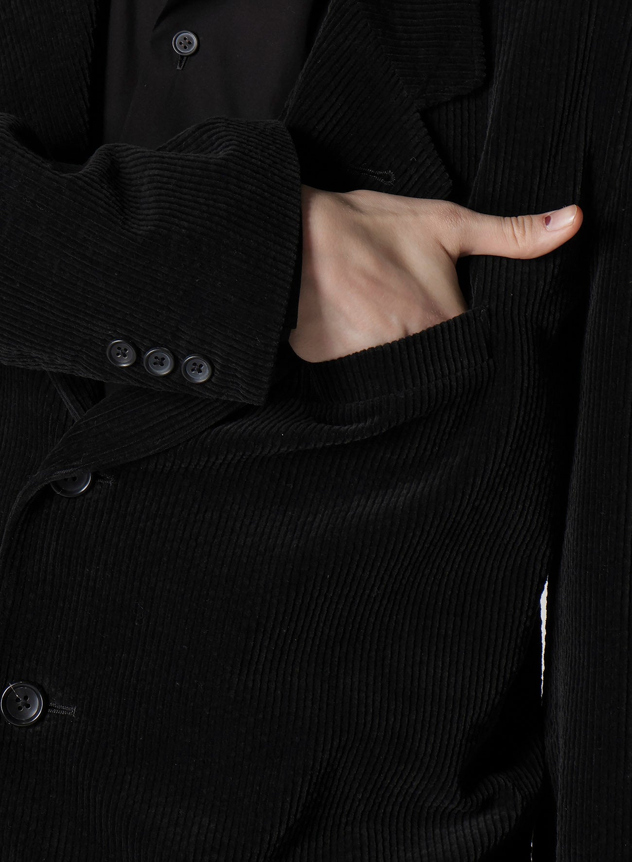3-BUTTON JACKET WITH CORDUROY