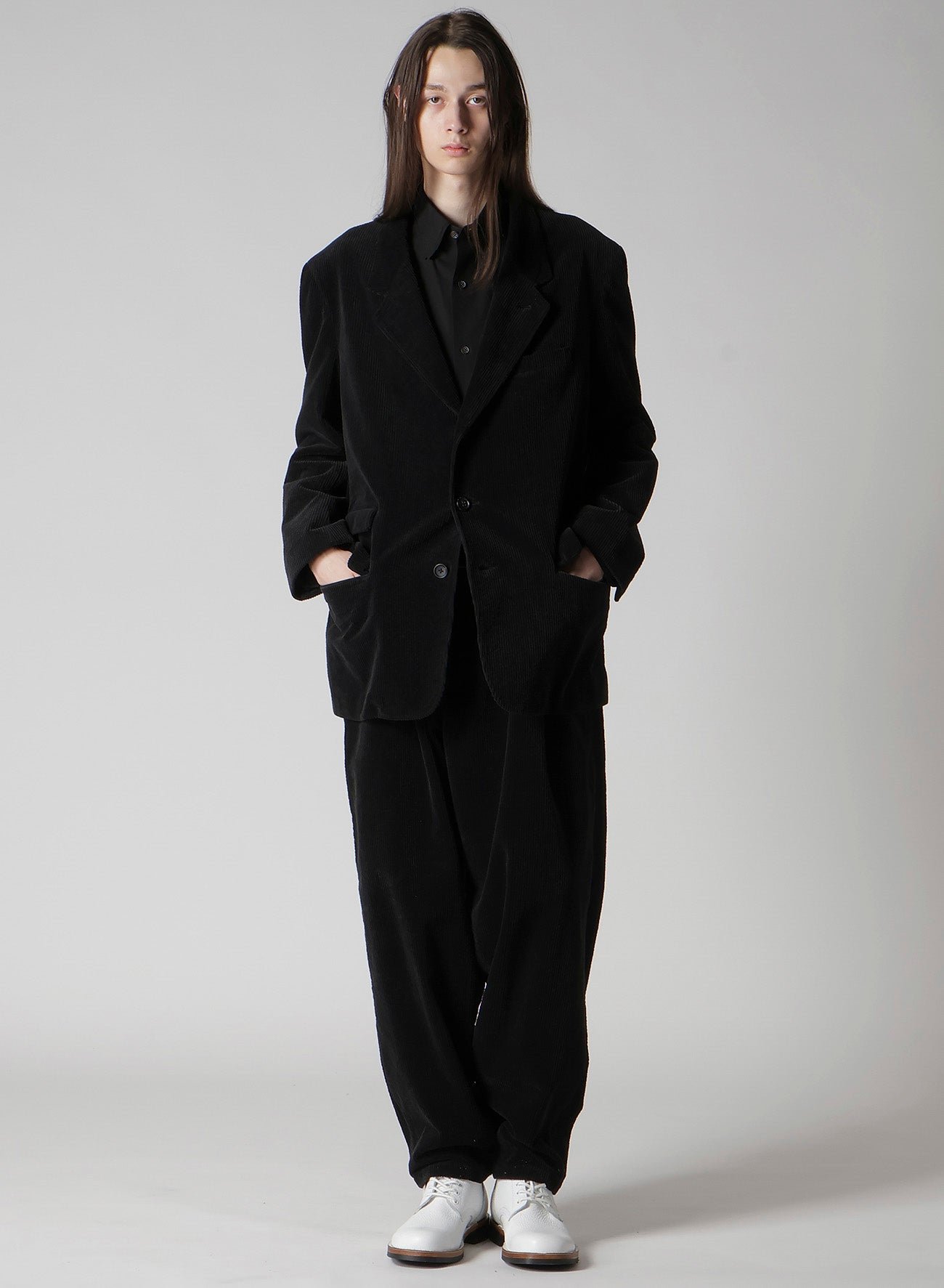 3-BUTTON JACKET WITH CORDUROY
