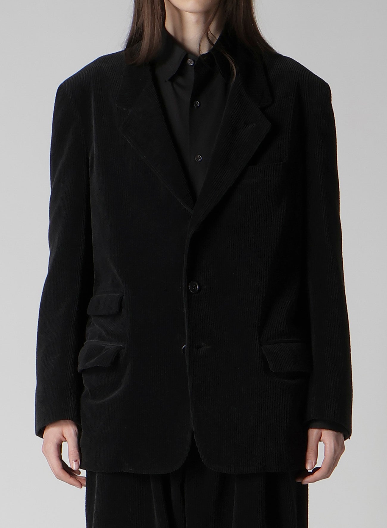 3-BUTTON JACKET WITH CORDUROY