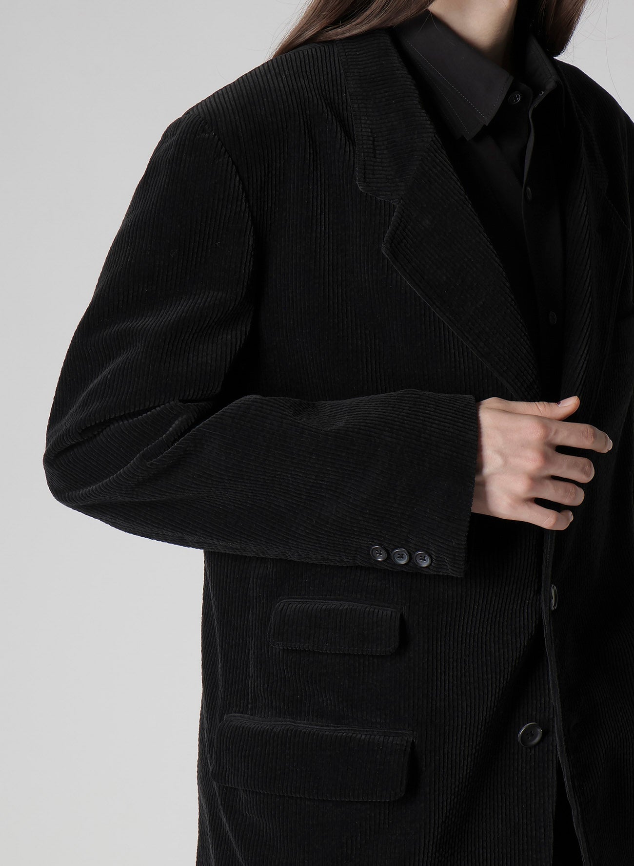 3-BUTTON JACKET WITH CORDUROY