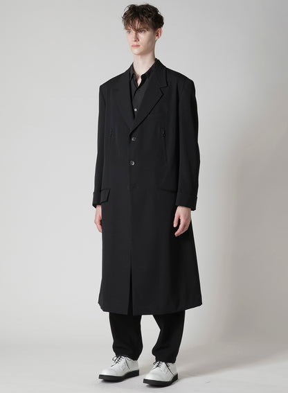 WOOL GABARDINE LONG SLEEVE DETAIL JACKET