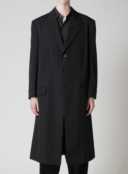 WOOL GABARDINE LONG SLEEVE DETAIL JACKET