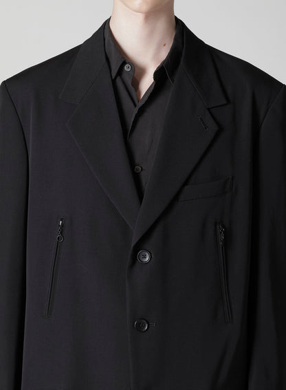 WOOL GABARDINE LONG SLEEVE DETAIL JACKET
