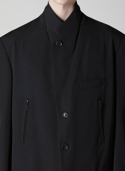WOOL GABARDINE LONG SLEEVE DETAIL JACKET