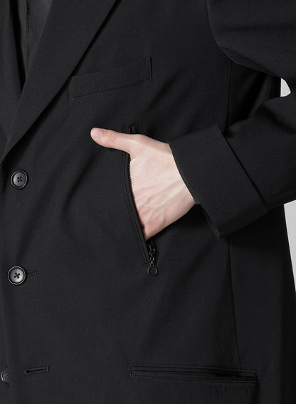 WOOL GABARDINE LONG SLEEVE DETAIL JACKET