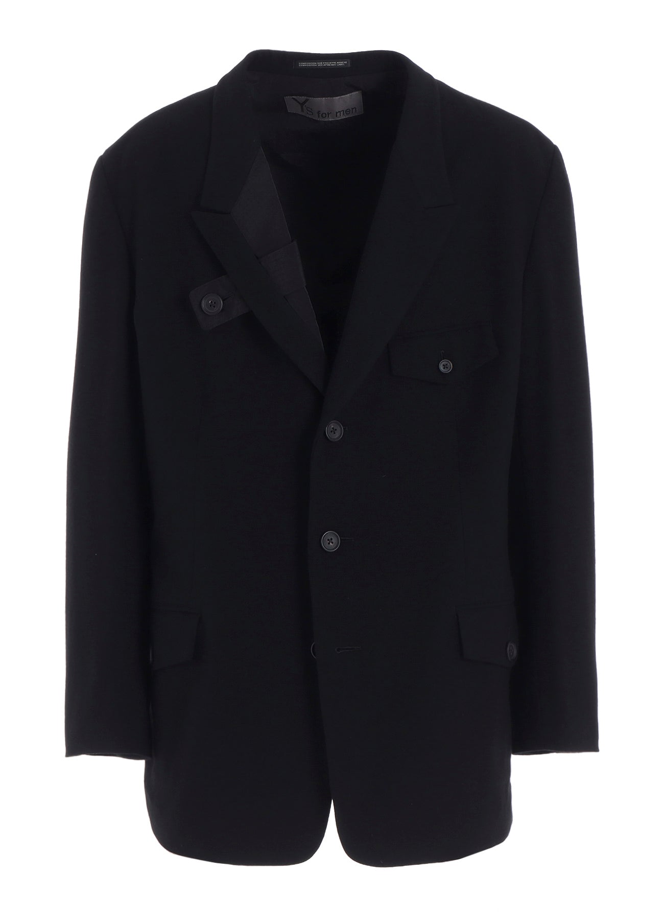 FLANNEL & NYLON RIPSTOP JACKET WITH LAPEL TAB AND UTILITY POCKETS