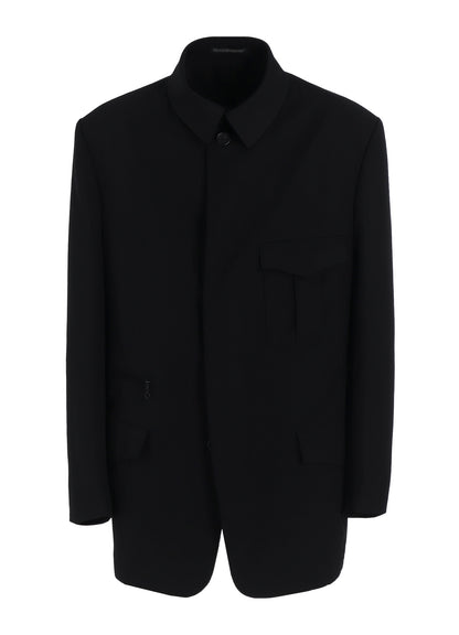 WOOL GABARDINE JACKET WITH MILITARY DETILS