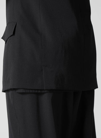 WOOL GABARDINE JACKET WITH MILITARY DETILS