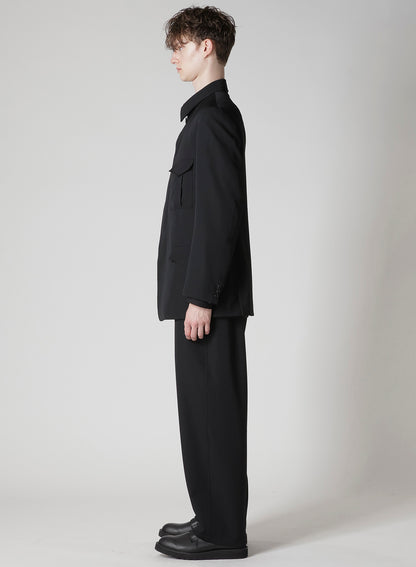 WOOL GABARDINE JACKET WITH MILITARY DETILS