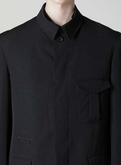 WOOL GABARDINE JACKET WITH MILITARY DETILS