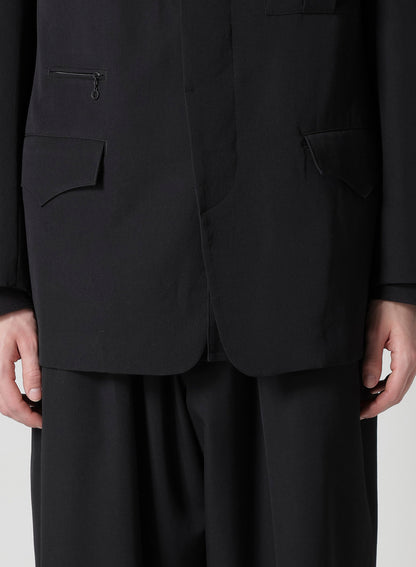 WOOL GABARDINE JACKET WITH MILITARY DETILS