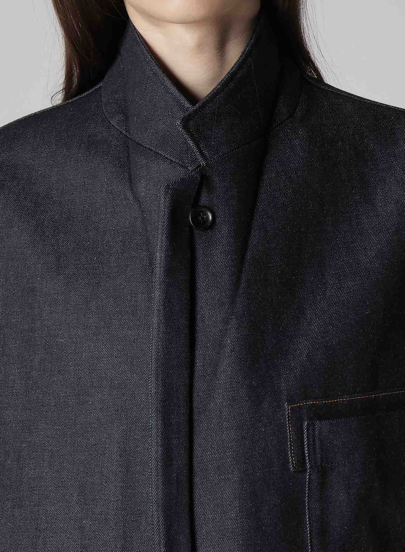 13oz DENIM JACKET WITH FRONT EDGE AND COLOR STITCH