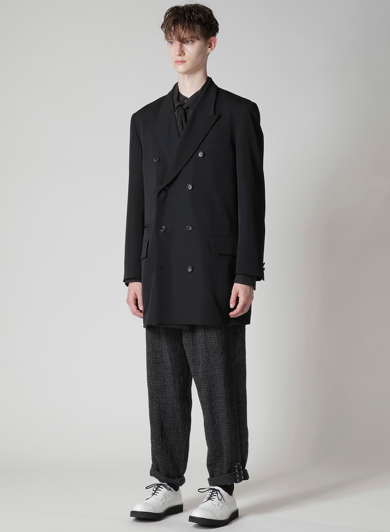 WOOL GABARDINE DOUBLE-BREASTED JACKET