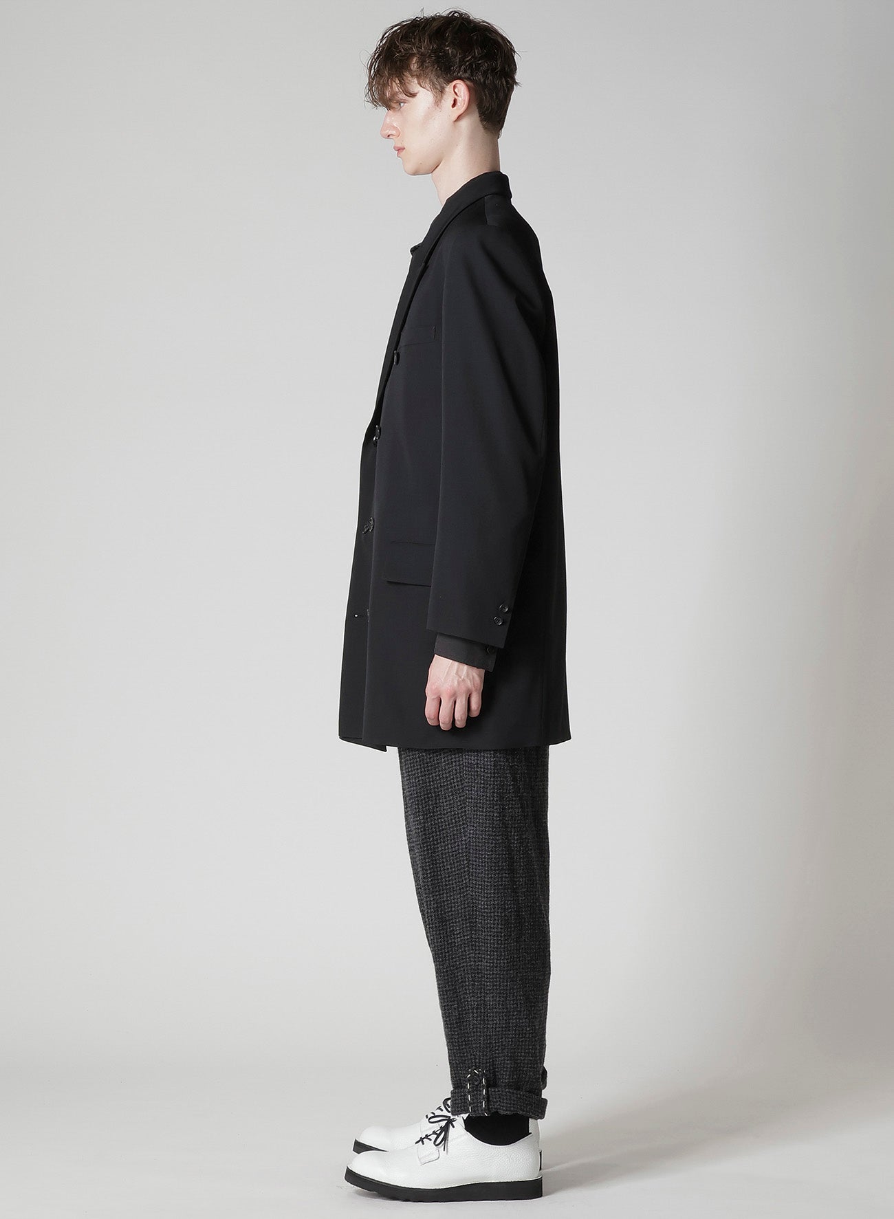 WOOL GABARDINE DOUBLE-BREASTED JACKET