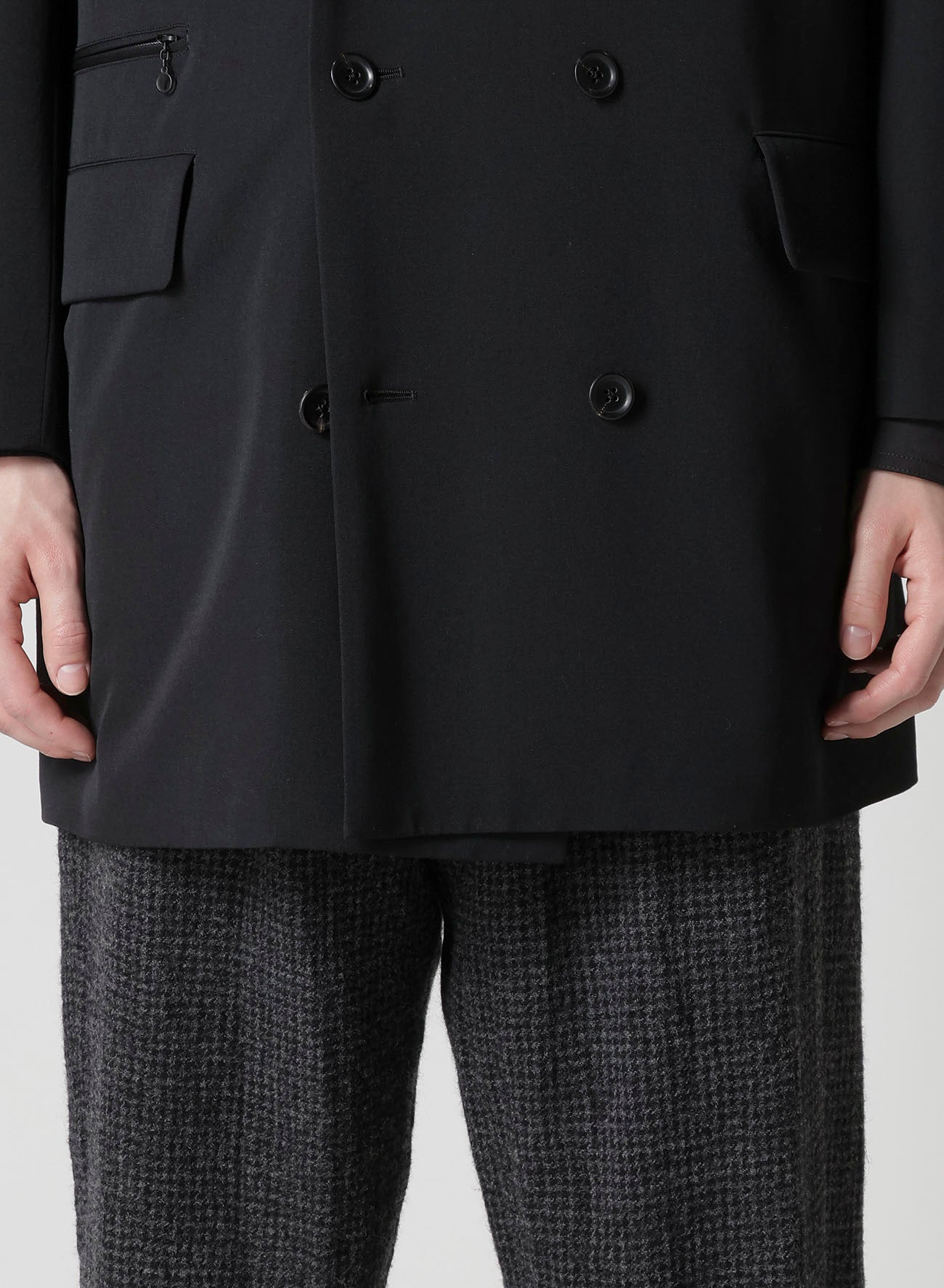 WOOL GABARDINE DOUBLE-BREASTED JACKET