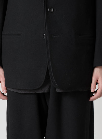 FLANNEL & NYLON RIPSTOP JACKET WITH FRONT LEFT LAYRED