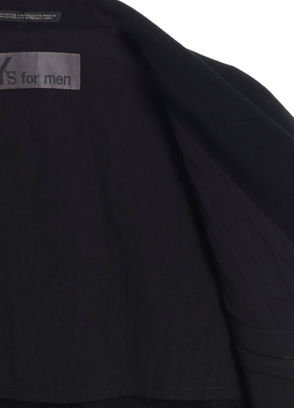 FLANNEL & NYLON RIPSTOP JACKET WITH FRONT LEFT LAYRED