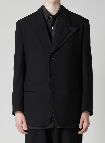 FLANNEL & NYLON RIPSTOP JACKET WITH FRONT LEFT LAYRED