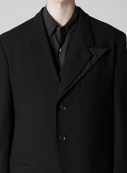 FLANNEL & NYLON RIPSTOP JACKET WITH FRONT LEFT LAYRED