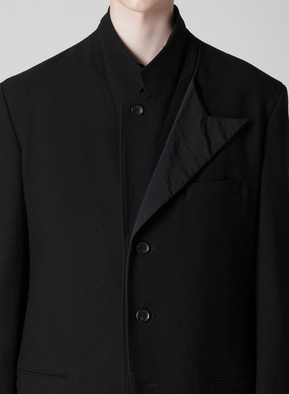 FLANNEL & NYLON RIPSTOP JACKET WITH FRONT LEFT LAYRED